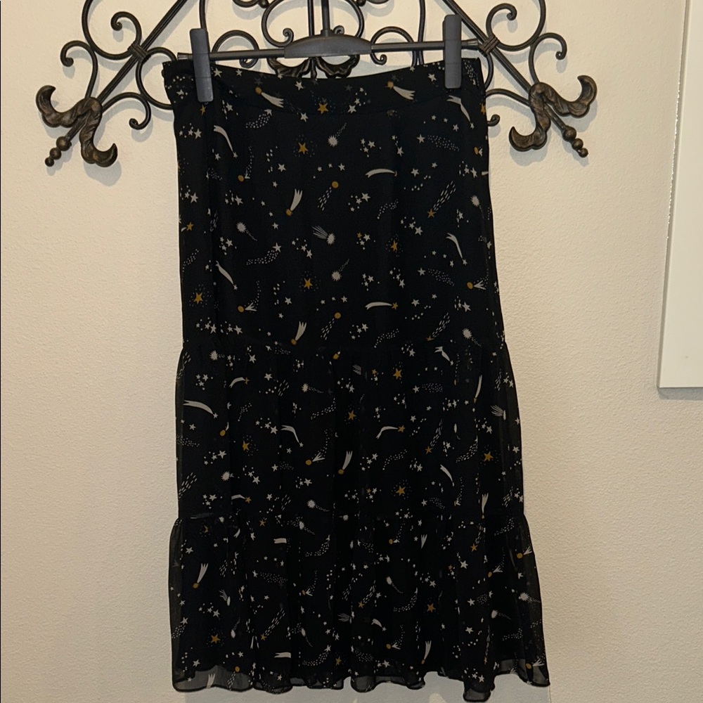 BODEN MIDI "SHOOTING STARS" SKIRT LINED BLACK SIZE 6